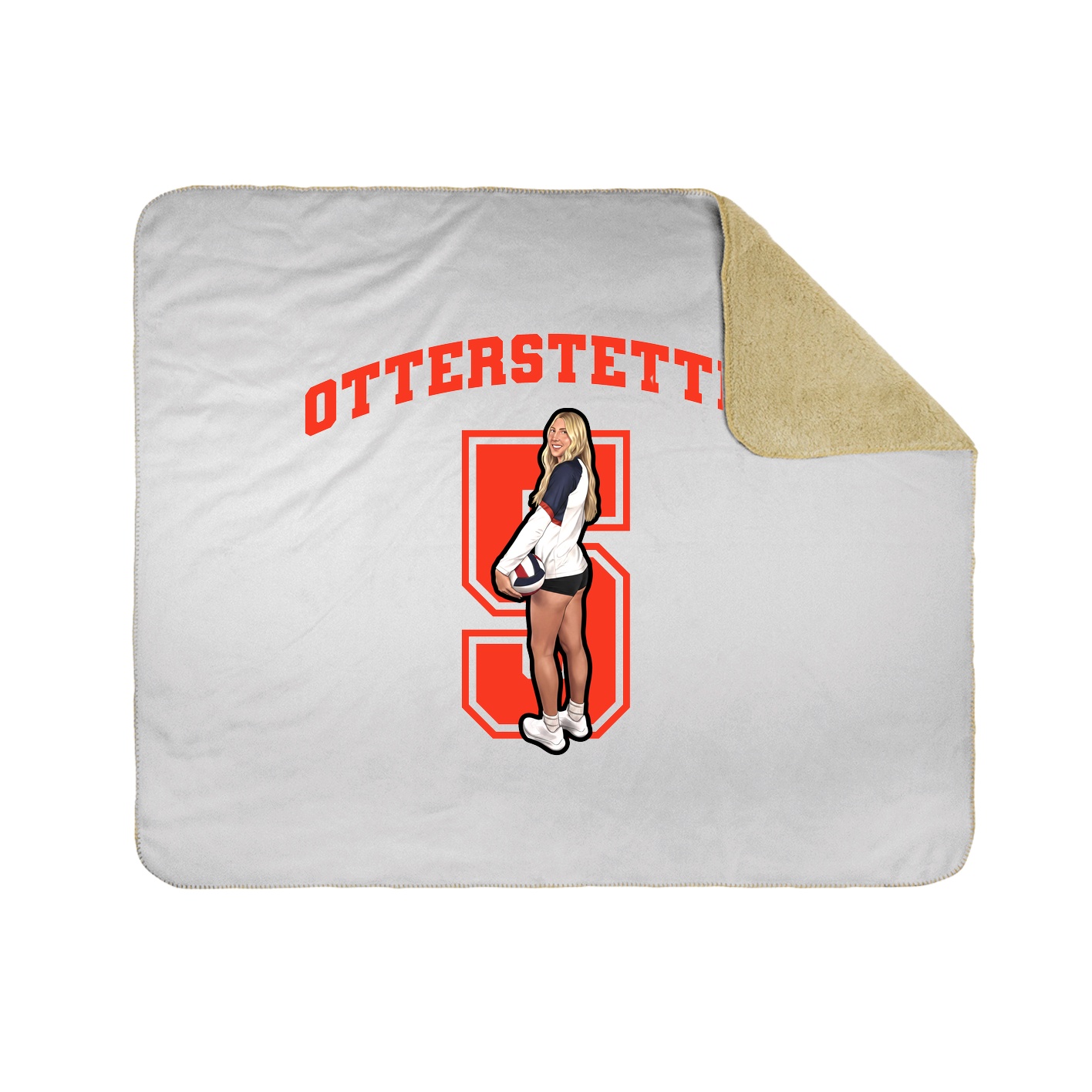 Throw Blanket — Number in White