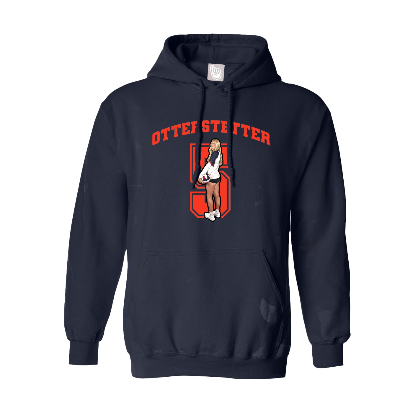 Hoodie — Number in Navy