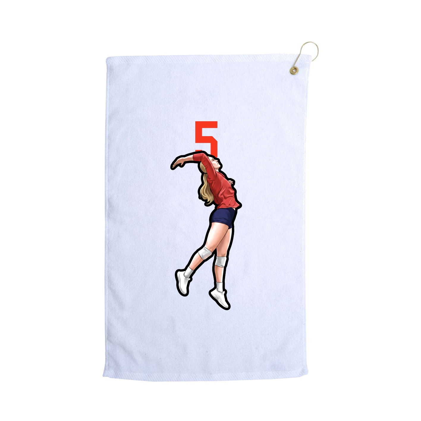 Golf Towel — Number Top in White