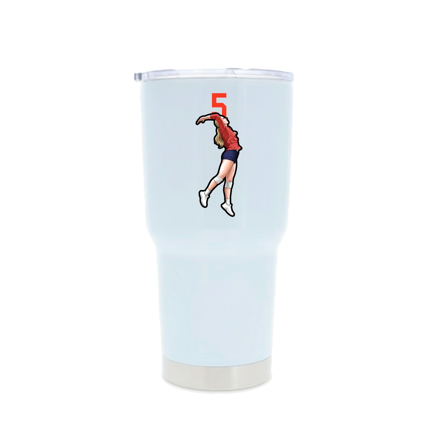 30oz Stainless Steel Tumbler — Number Top in White