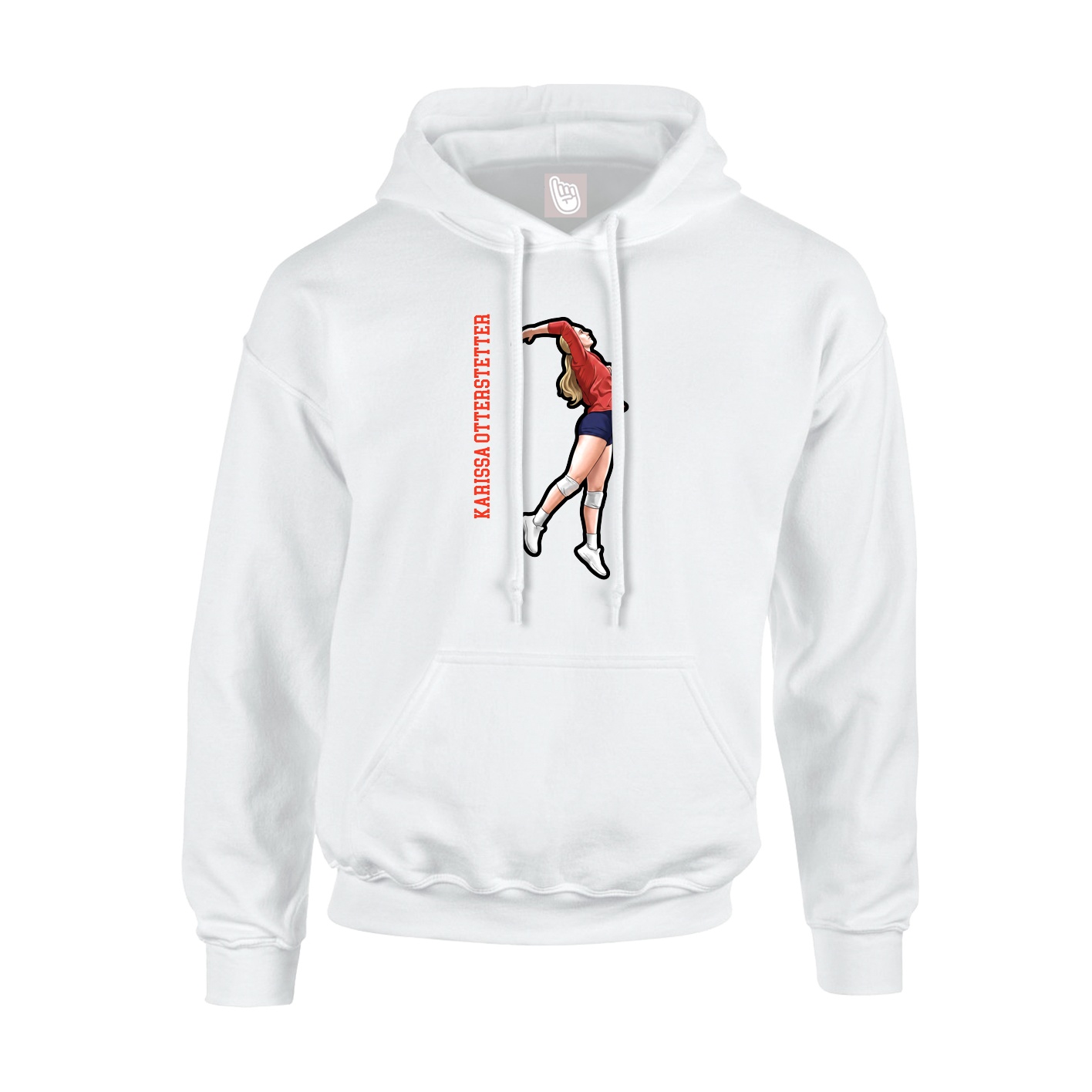 Youth Hoodie — Name Vertical in White