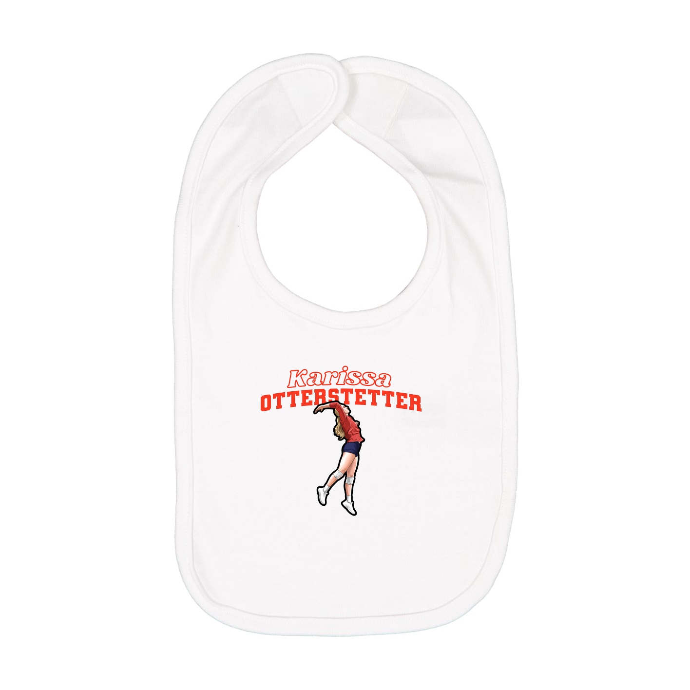 Infant Bib — Name Arch in White