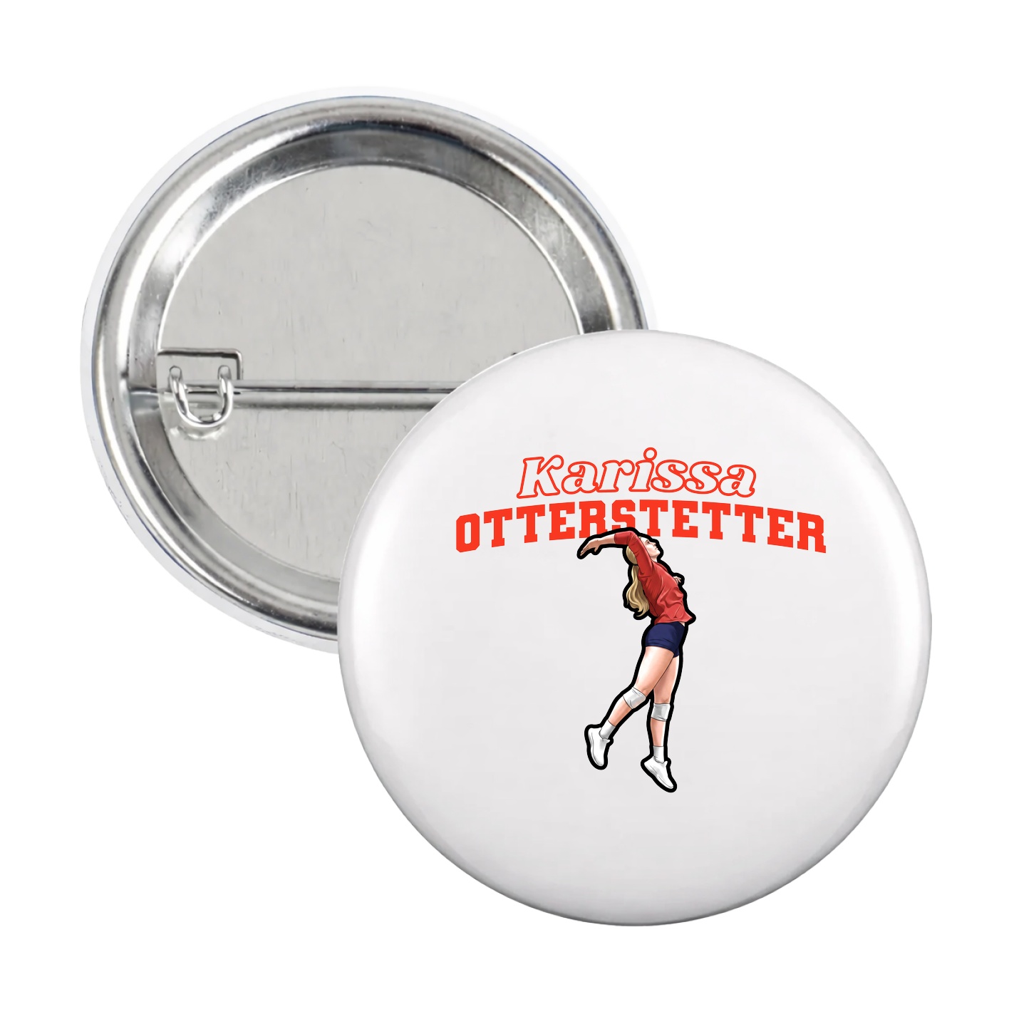 Game Day Button — Name Arch in White