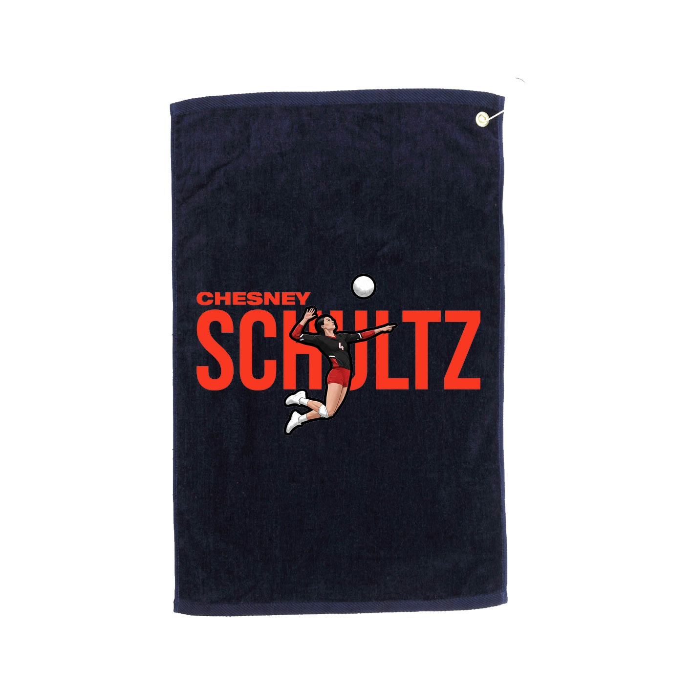 Golf Towel — Player Name in Navy