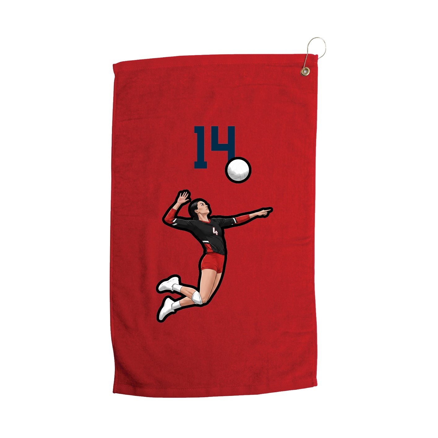 Golf Towel — Number Top in Red
