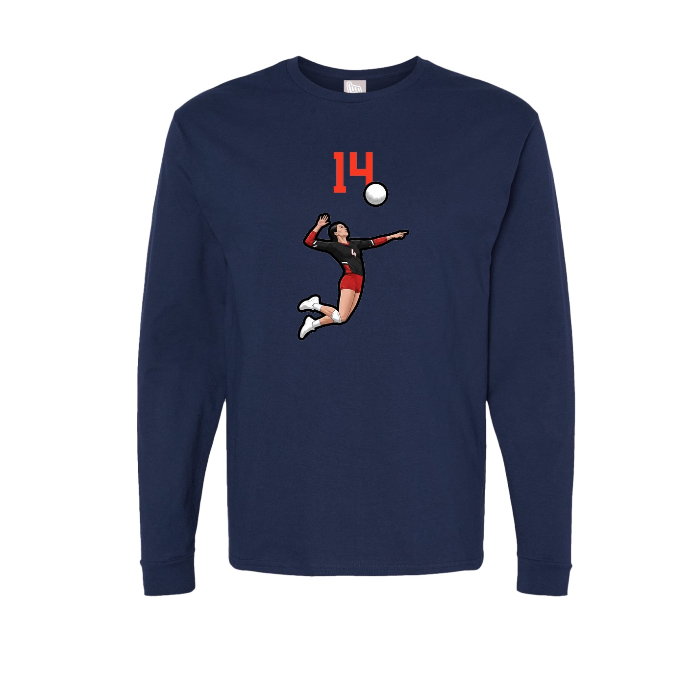 Long Sleeve Tee — Number Top in Navy