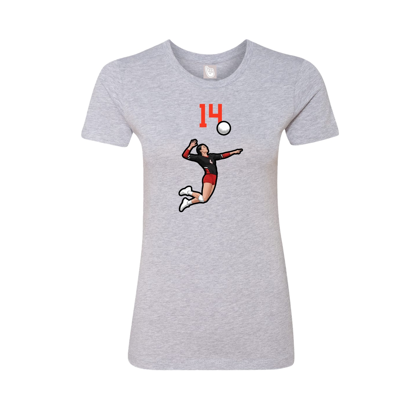 Fitted Women's Tee — Number Top in Grey