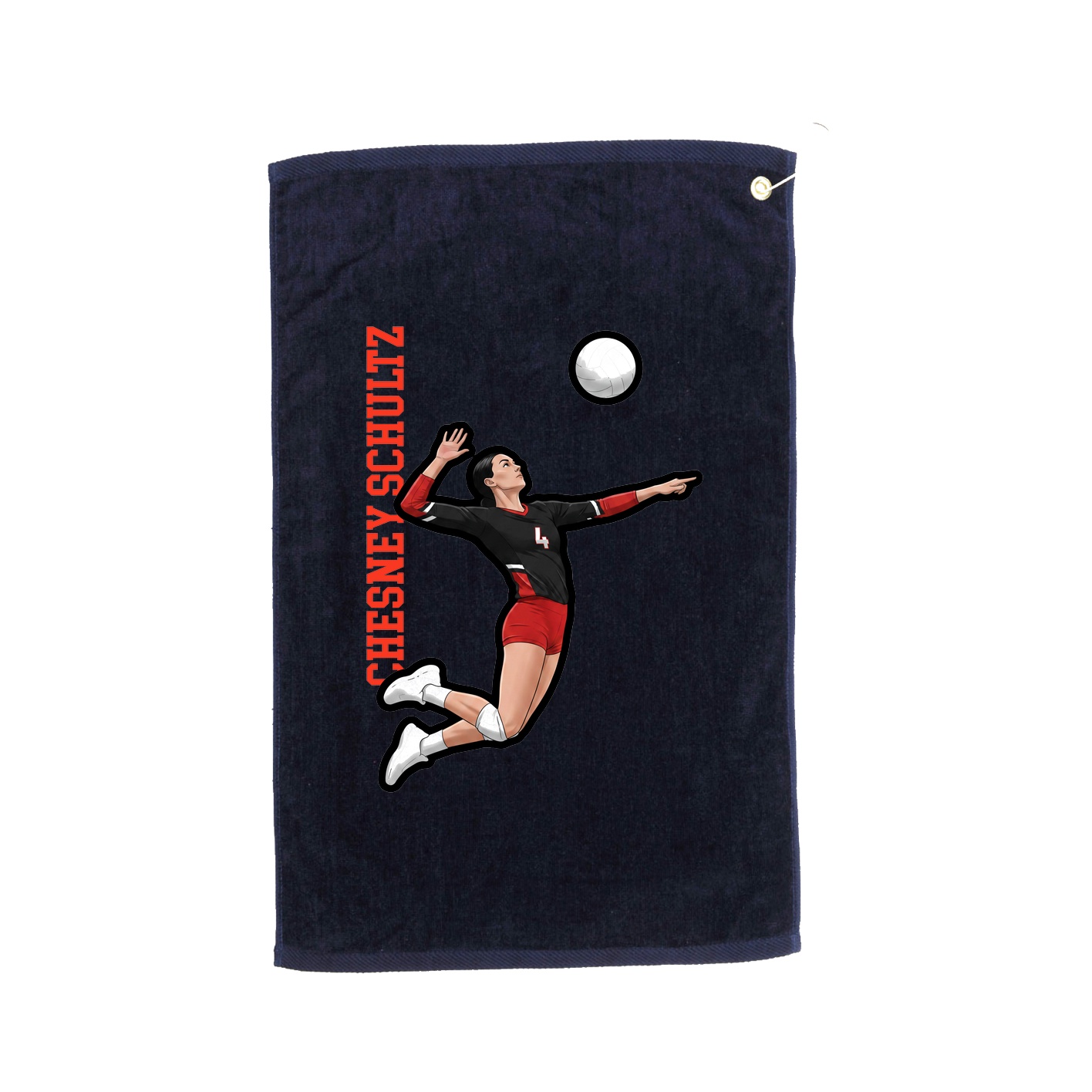 Golf Towel — Name Vertical in Navy