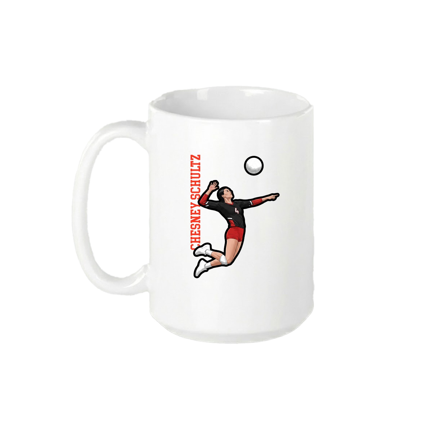 15oz Coffee Mug — Name Vertical in White