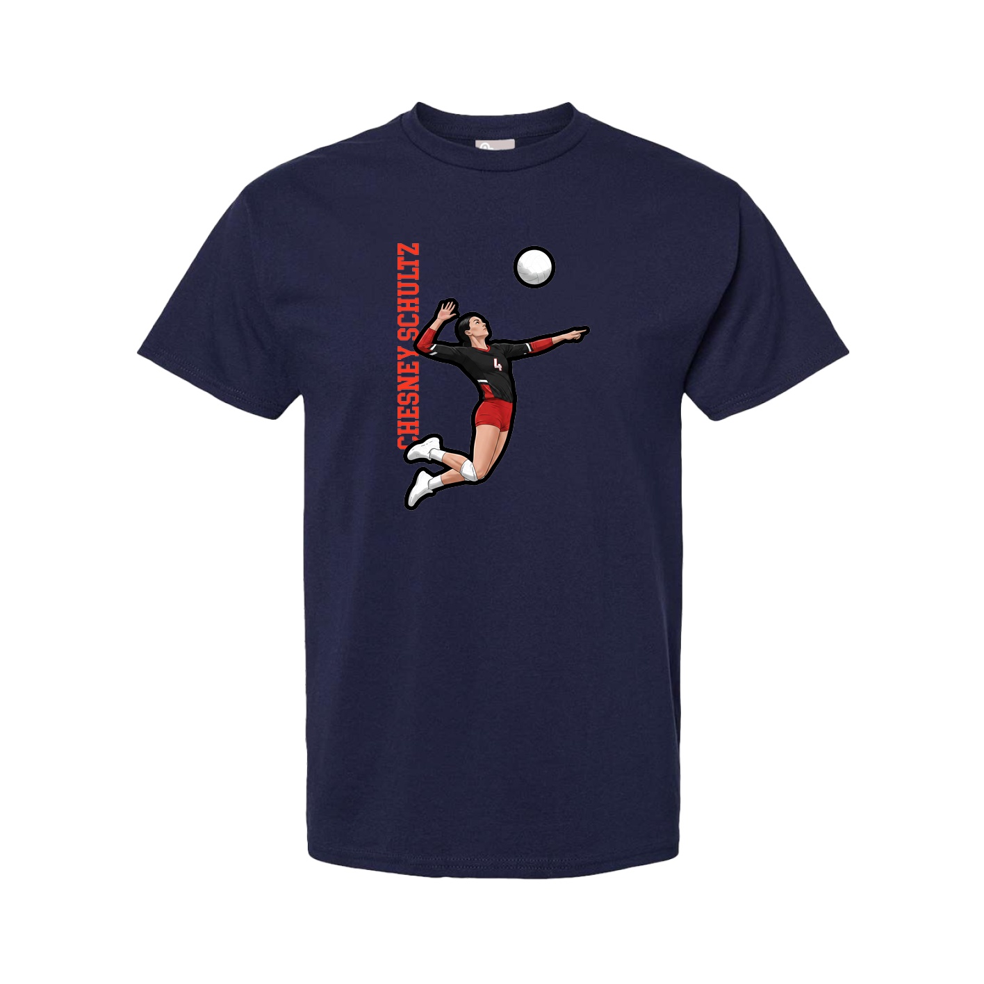 Tee — Name Vertical in Navy