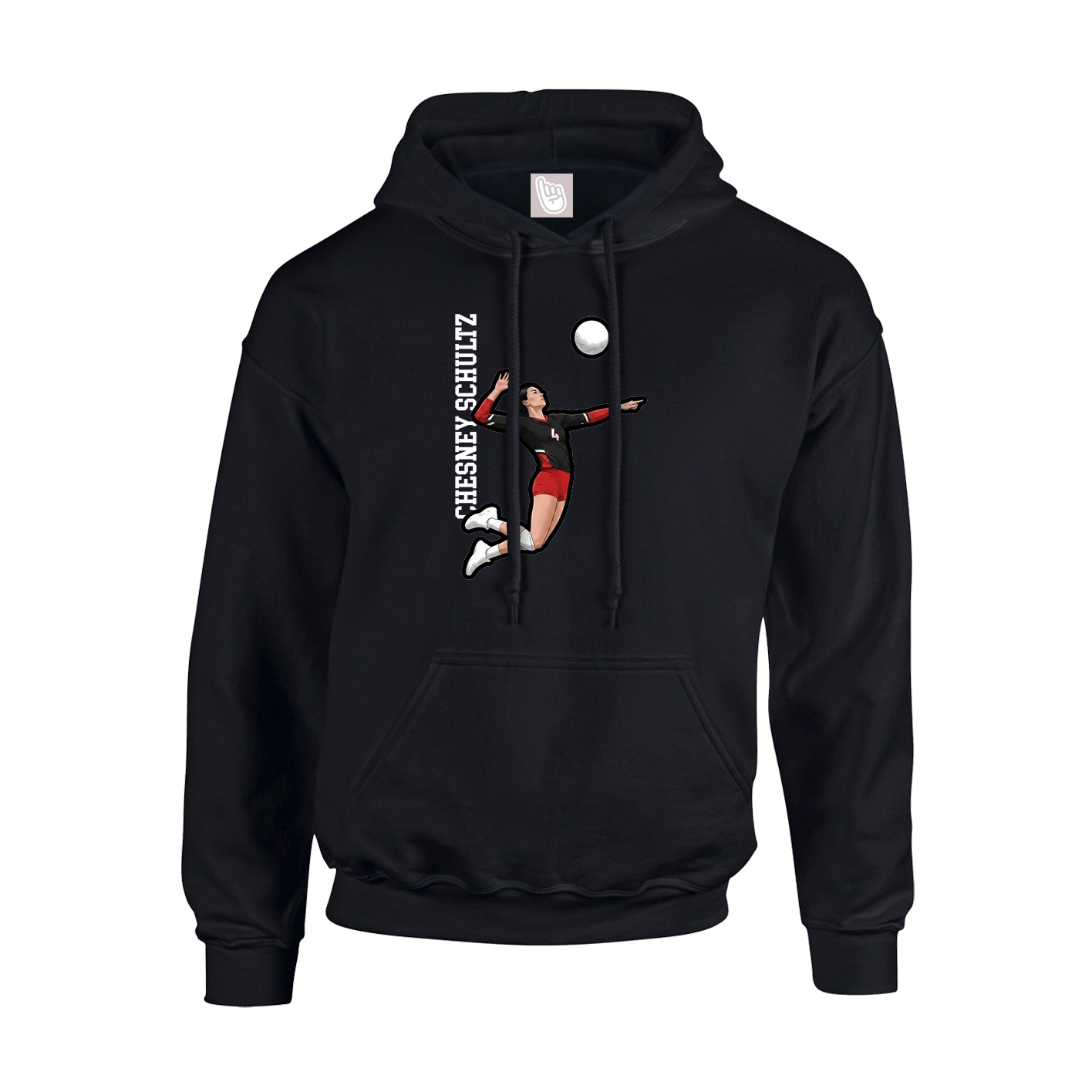 Hoodie — Name Vertical in Black