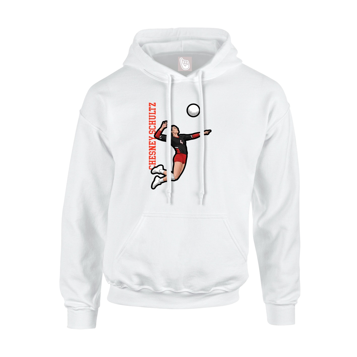 Youth Hoodie — Name Vertical in White