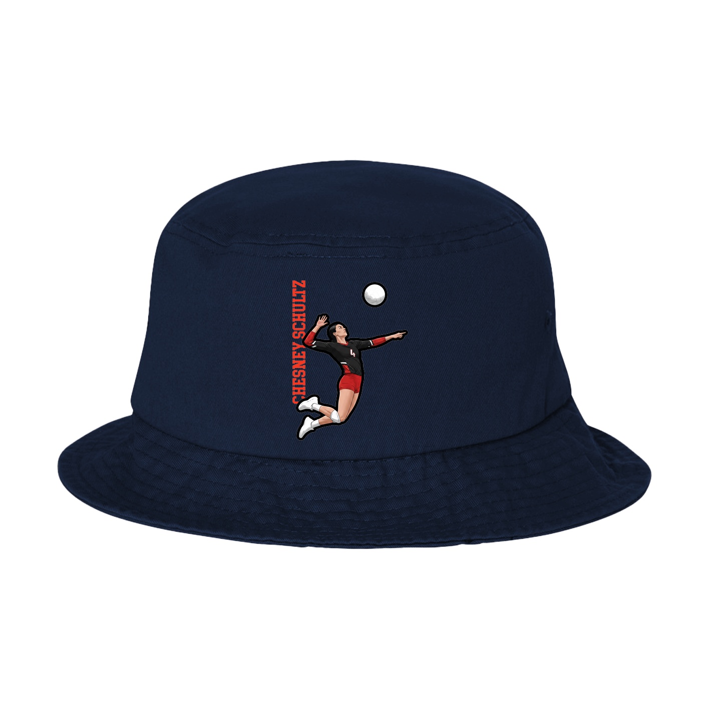 Bucket Cap — Name Vertical in Navy