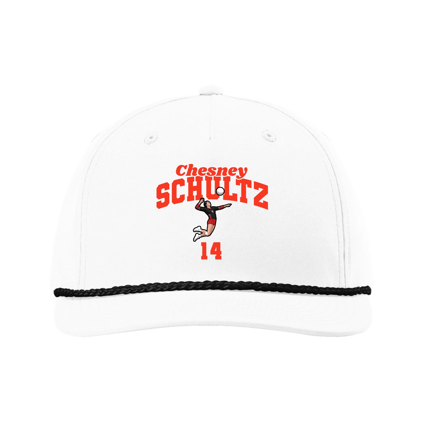 Five-Panel Classic Rope Cap — Signature Arch in White