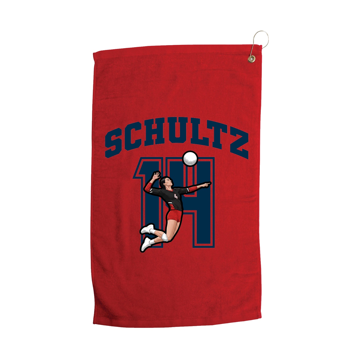 Golf Towel — Number in Red