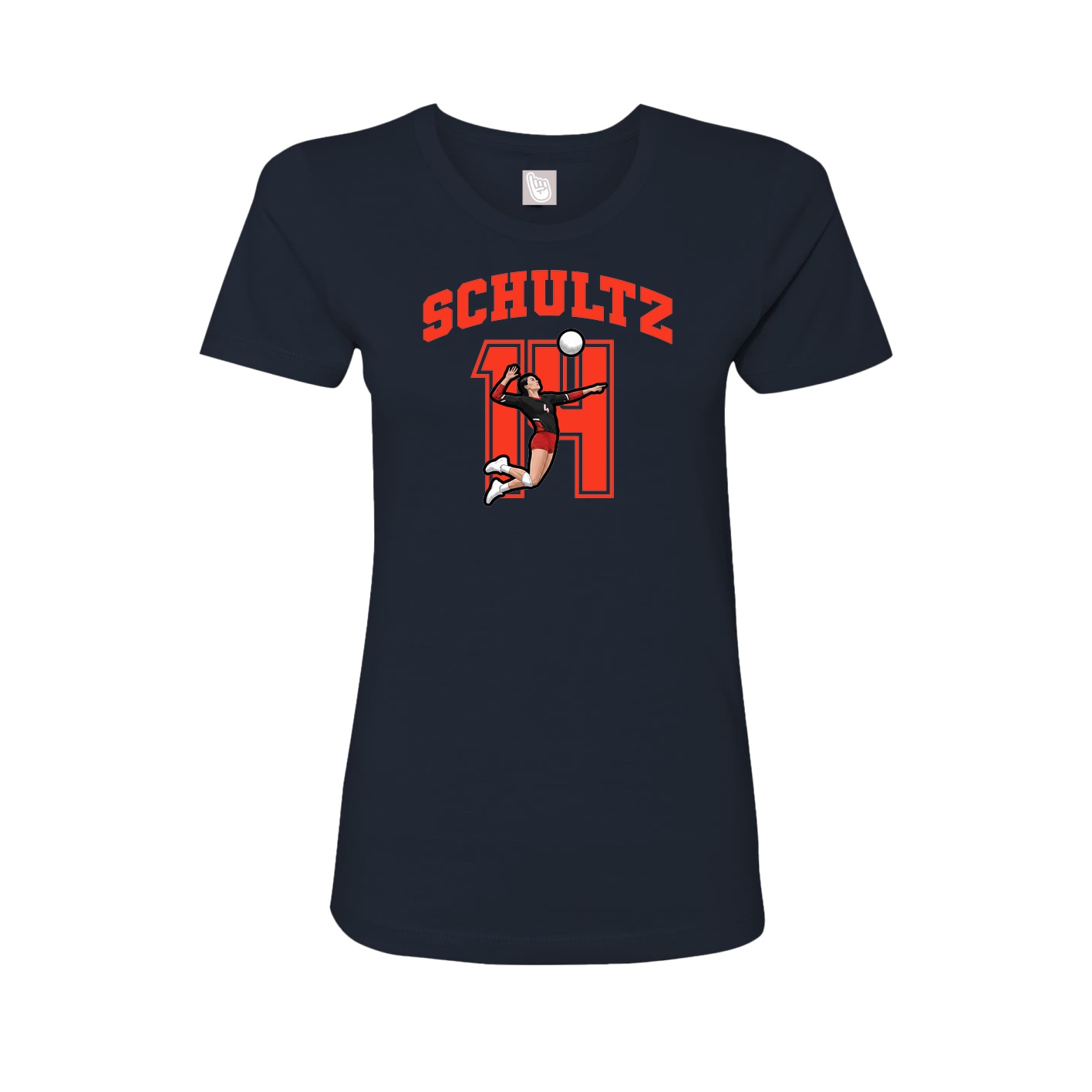 Fitted Women's Tee — Number in Navy