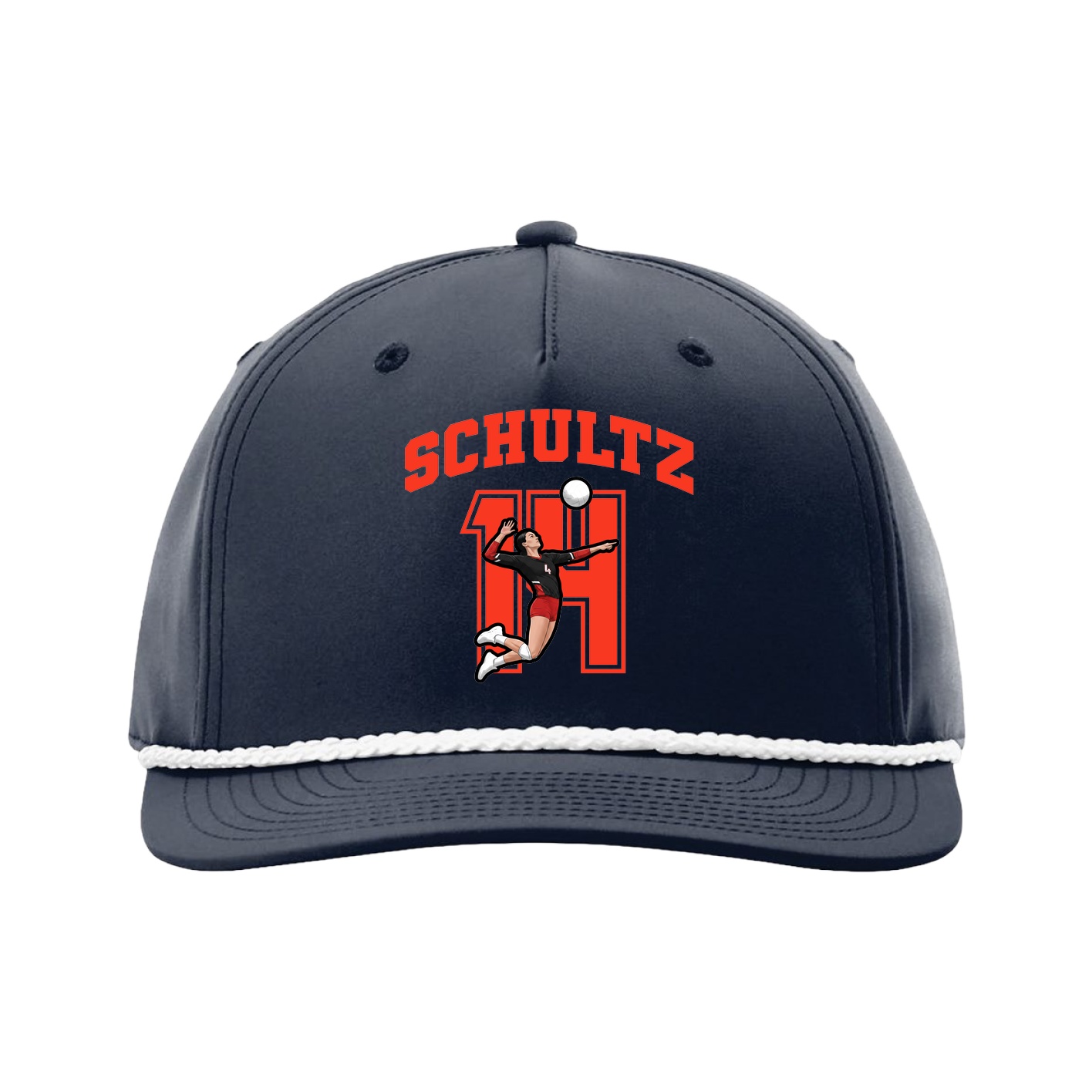 Five-Panel Classic Rope Cap — Number in Navy