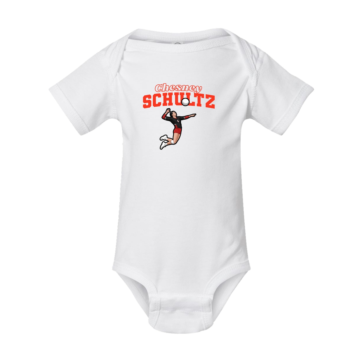 Baby Onesie — Name Arch in White