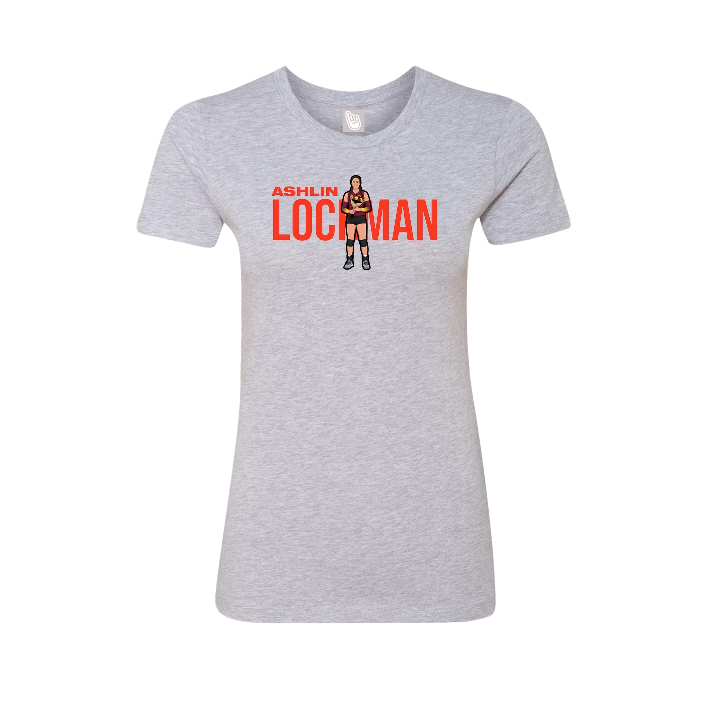 Fitted Women's Tee — Player Name in Grey