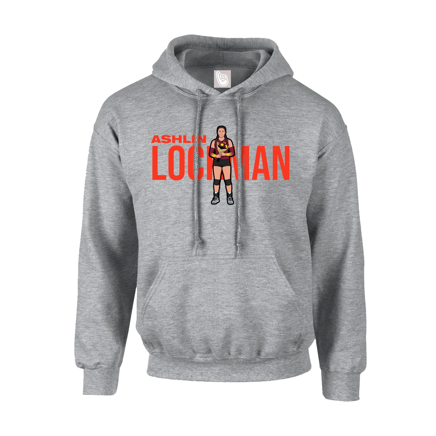 Hoodie — Player Name in Grey