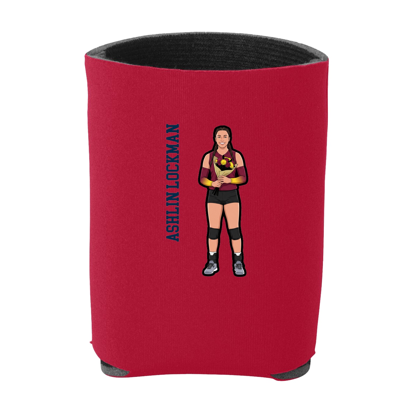 Can Holder — Name Vertical in Red