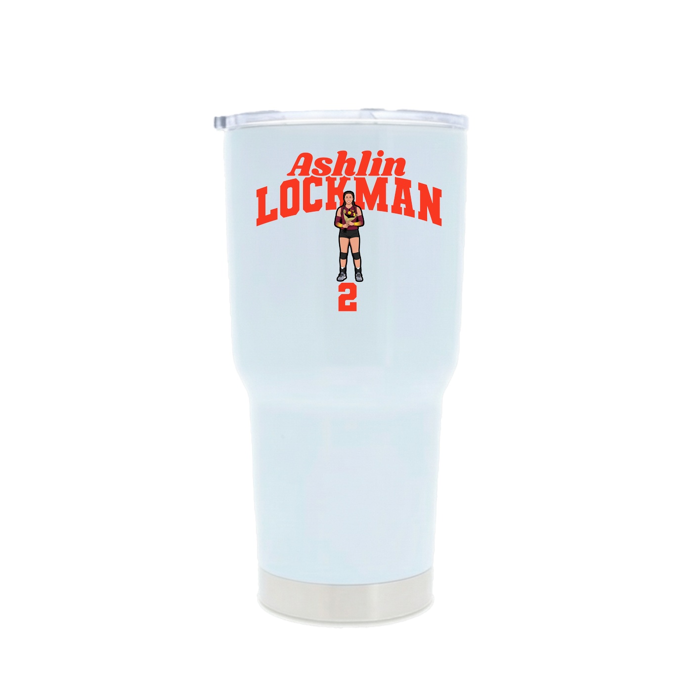 30oz Stainless Steel Tumbler — Signature Arch in White