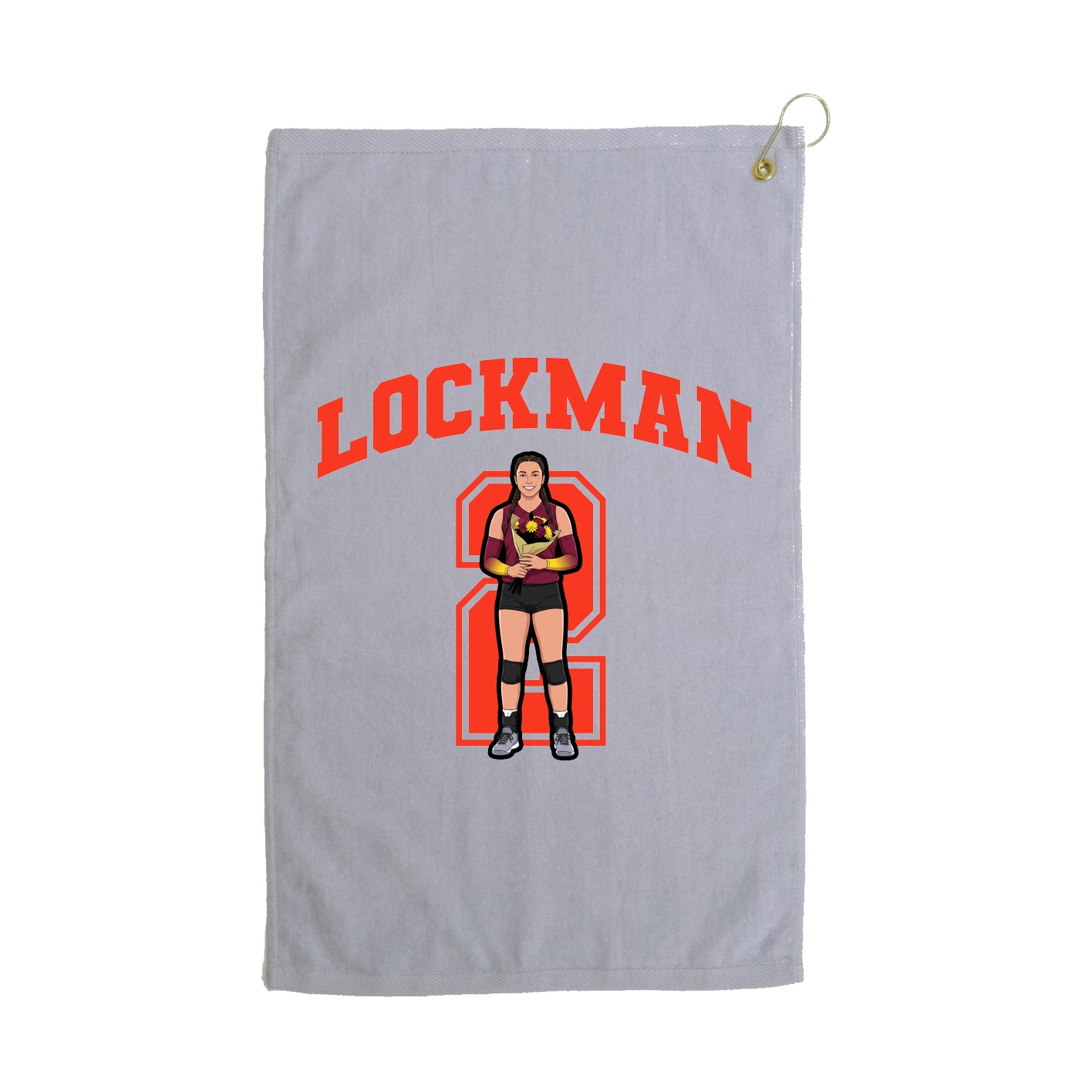 Golf Towel — Number in Grey
