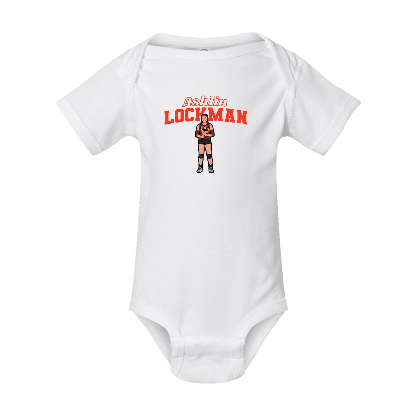 Baby Onesie — Name Arch in White