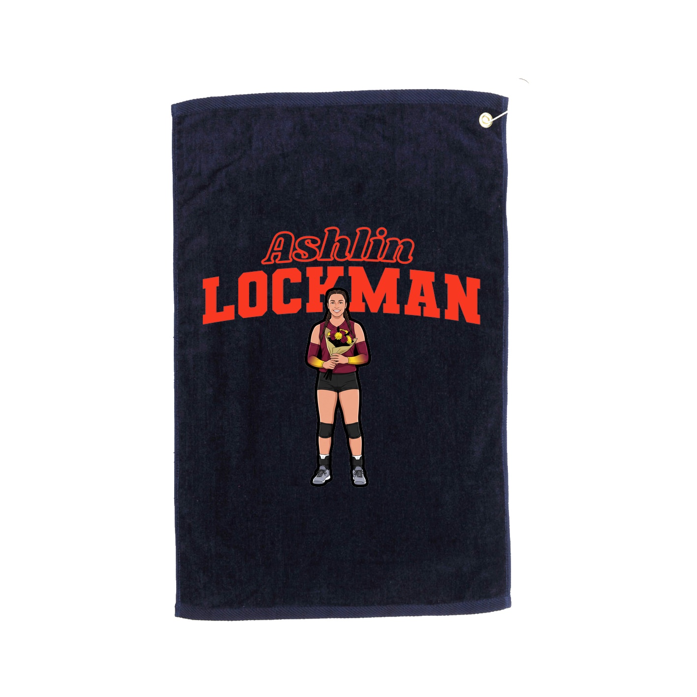 Golf Towel — Name Arch in Navy