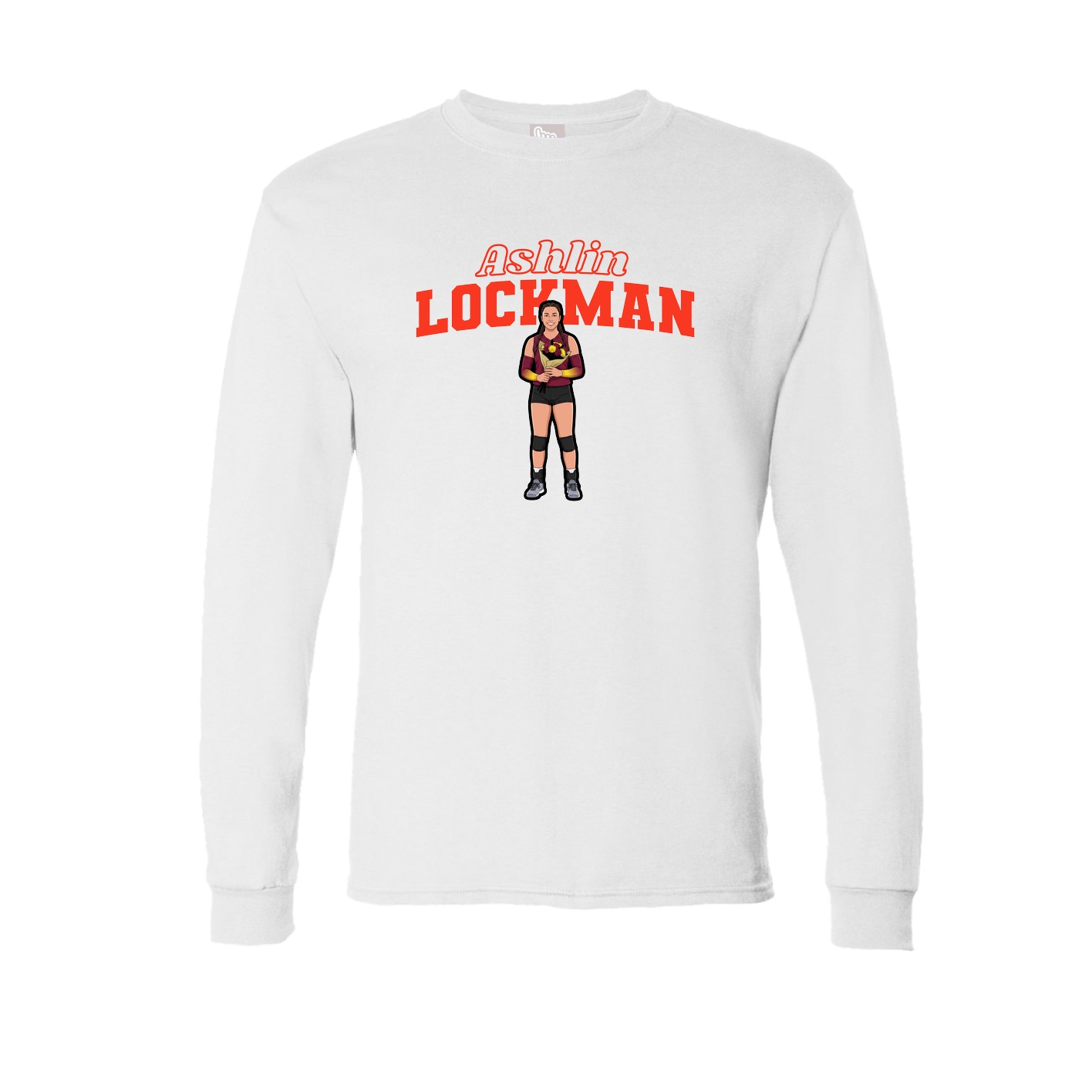 Long Sleeve Tee — Name Arch in White