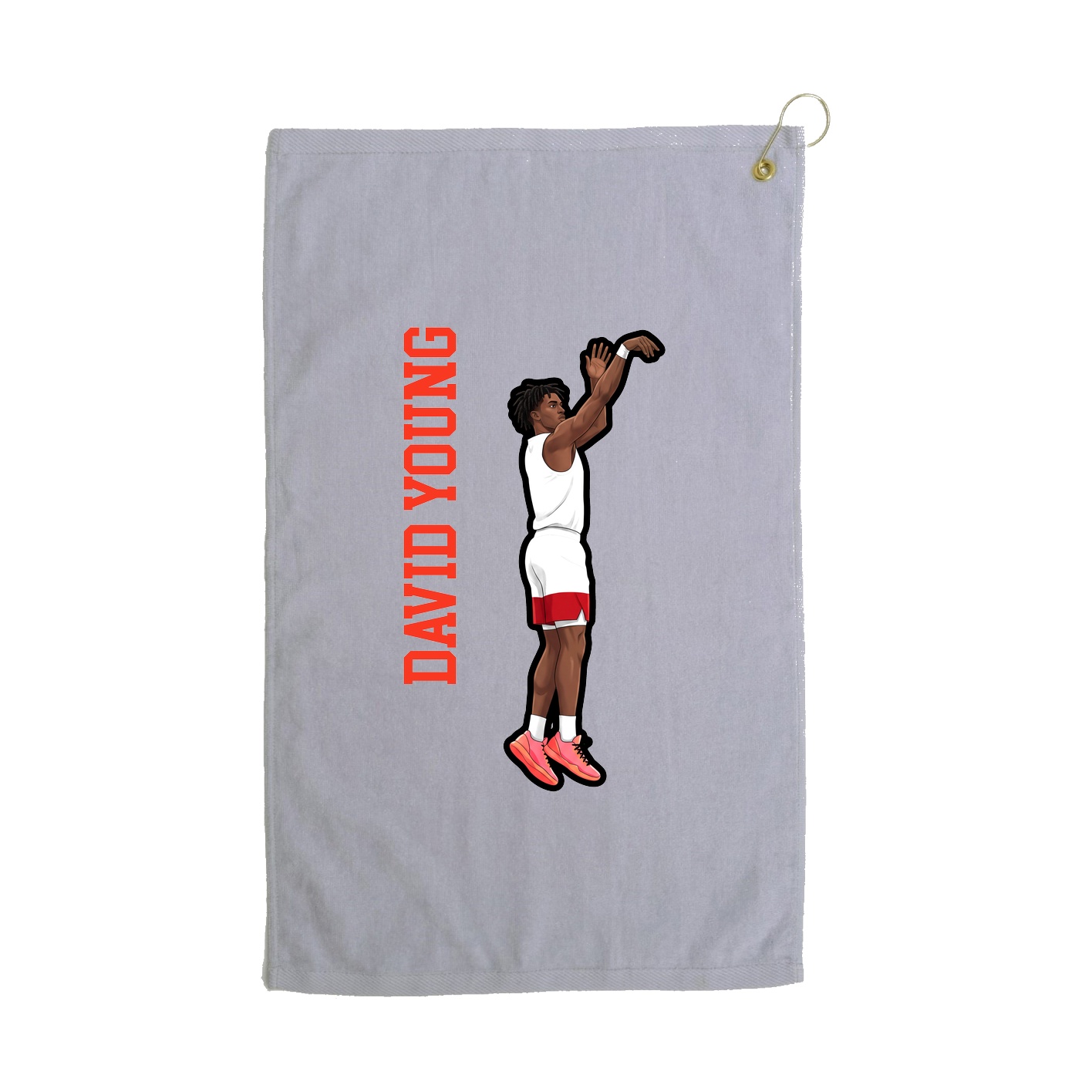 Golf Towel — Name Vertical in Grey