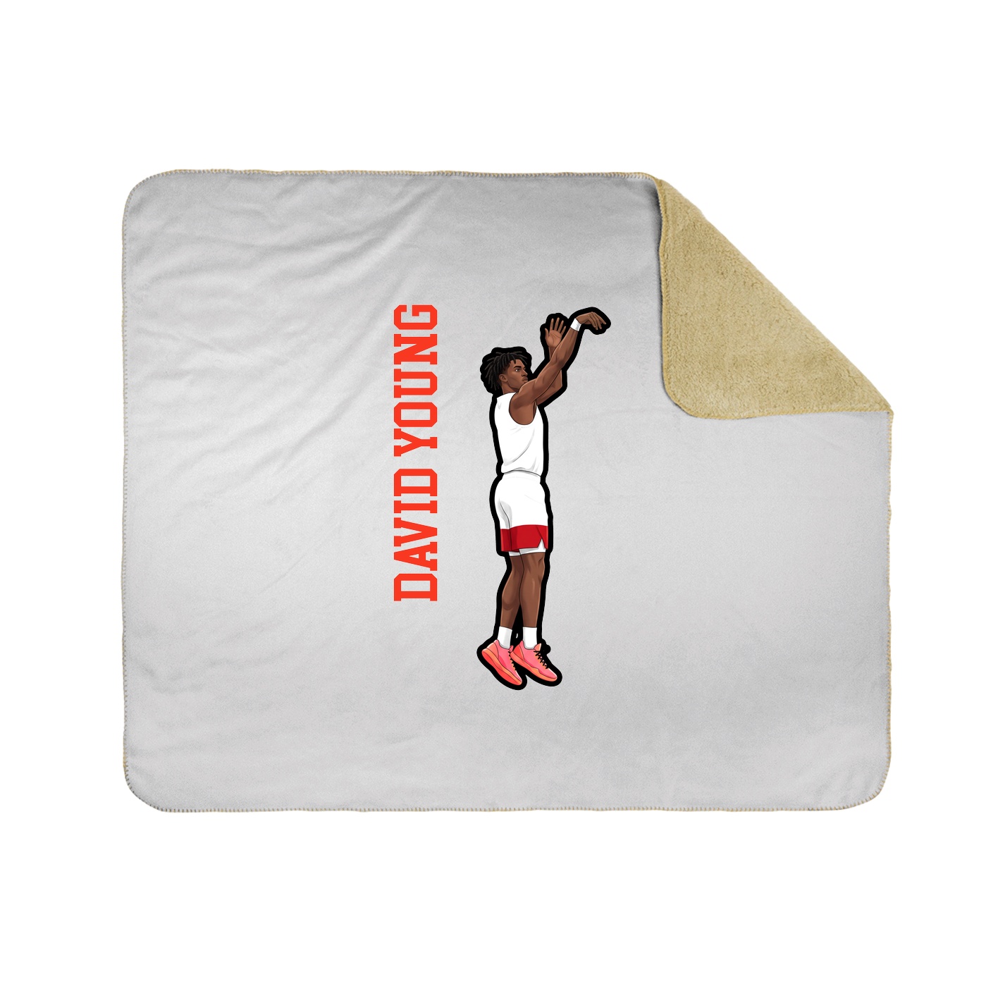 Throw Blanket — Name Vertical in White