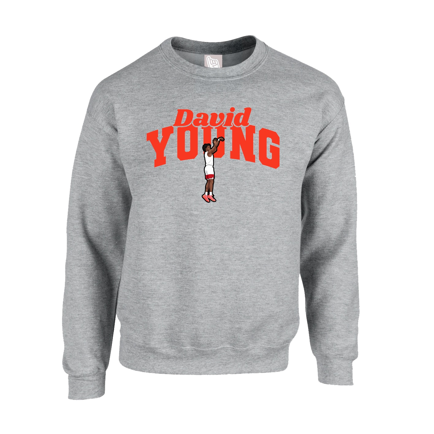 Fleece Crew — Signature Arch in Grey