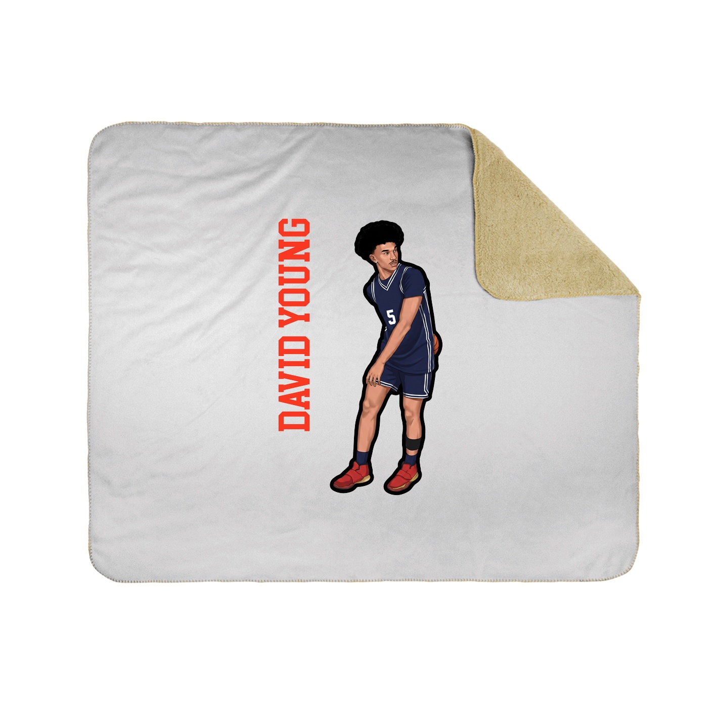 Throw Blanket — Name Vertical in White