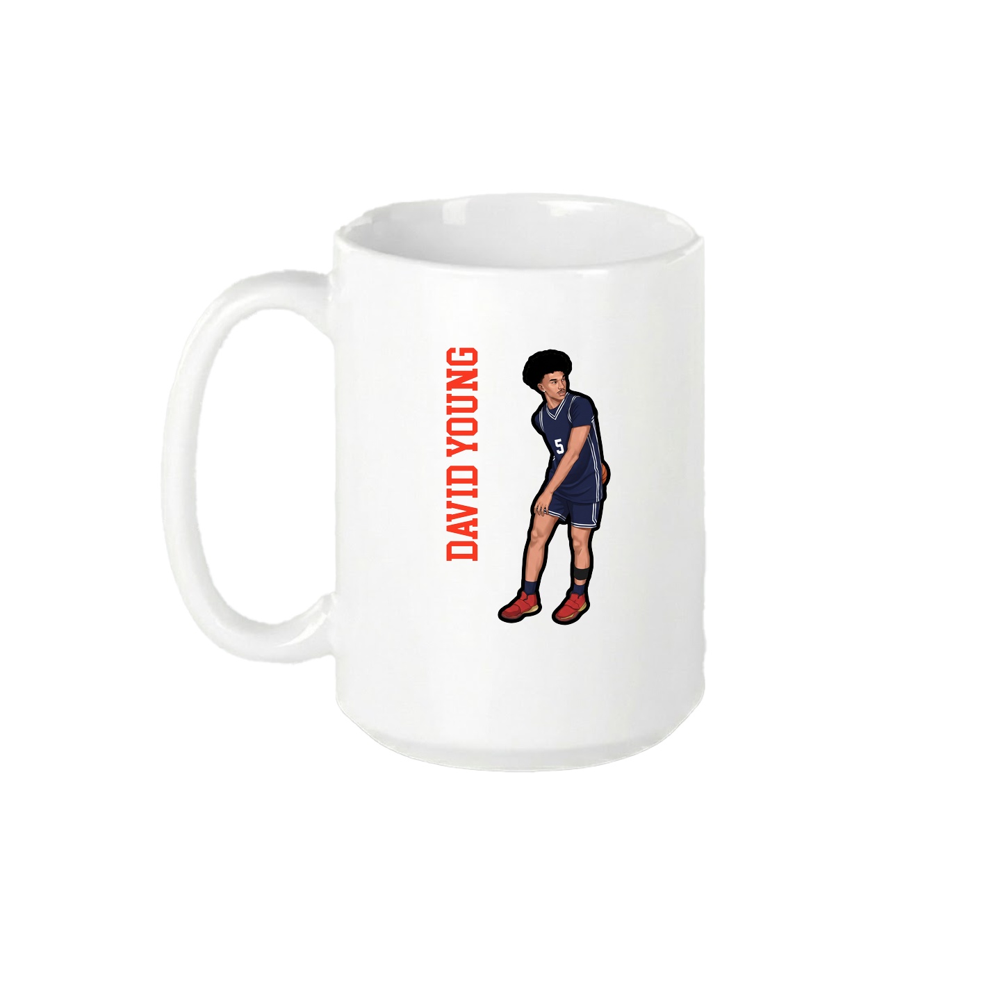 15oz Coffee Mug — Name Vertical in White