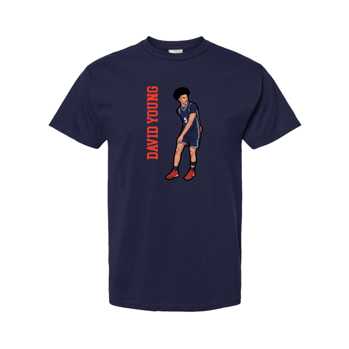 Tee — Name Vertical in Navy
