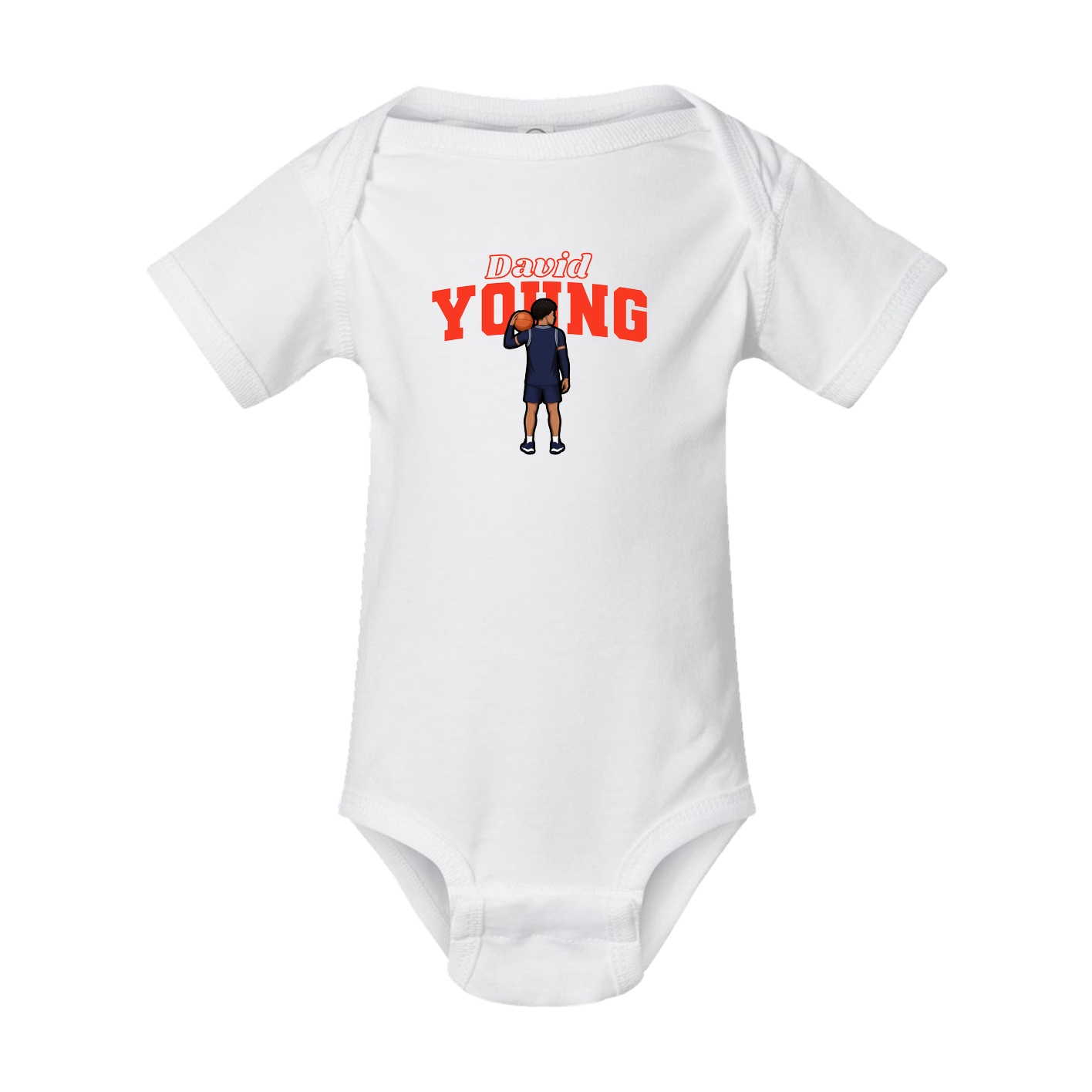Baby Onesie — Name Arch in White