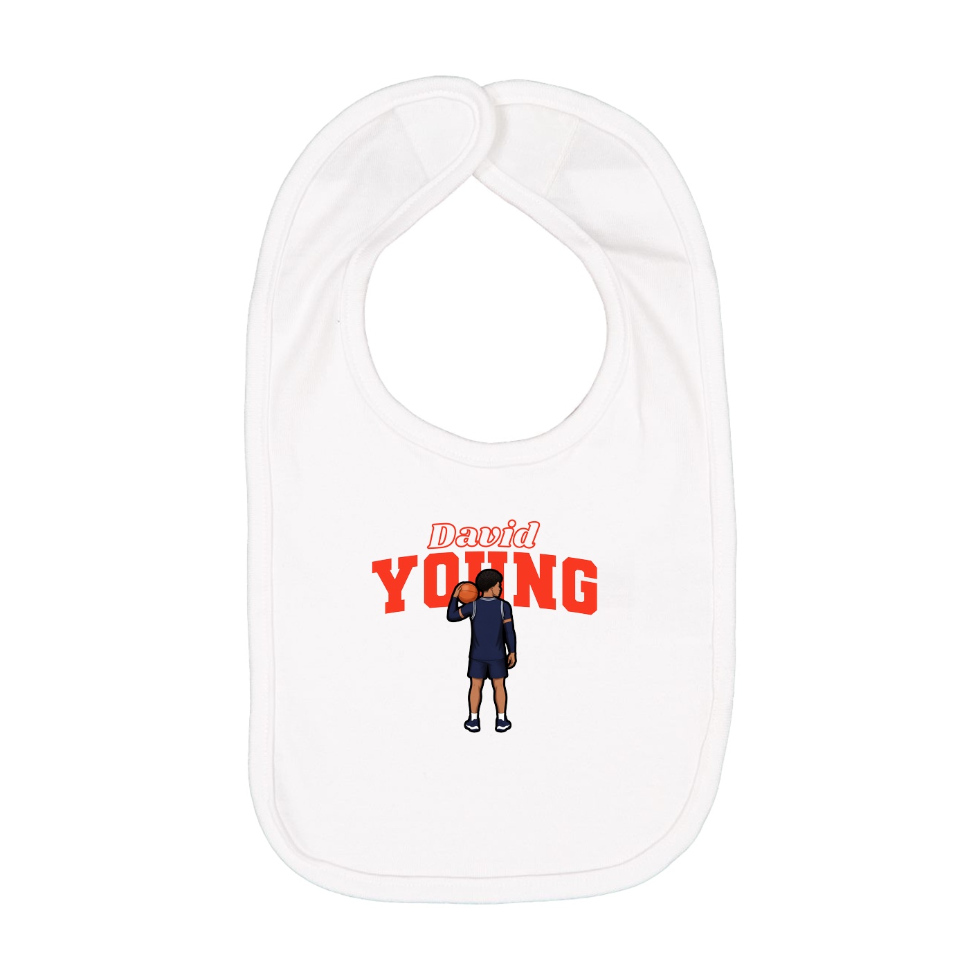 Infant Bib — Name Arch in White