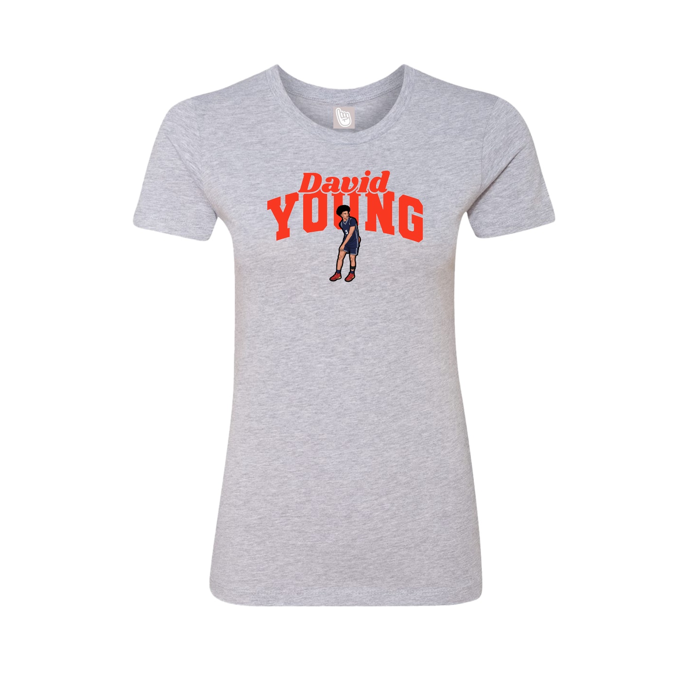 Fitted Women's Tee — Signature Arch in Grey