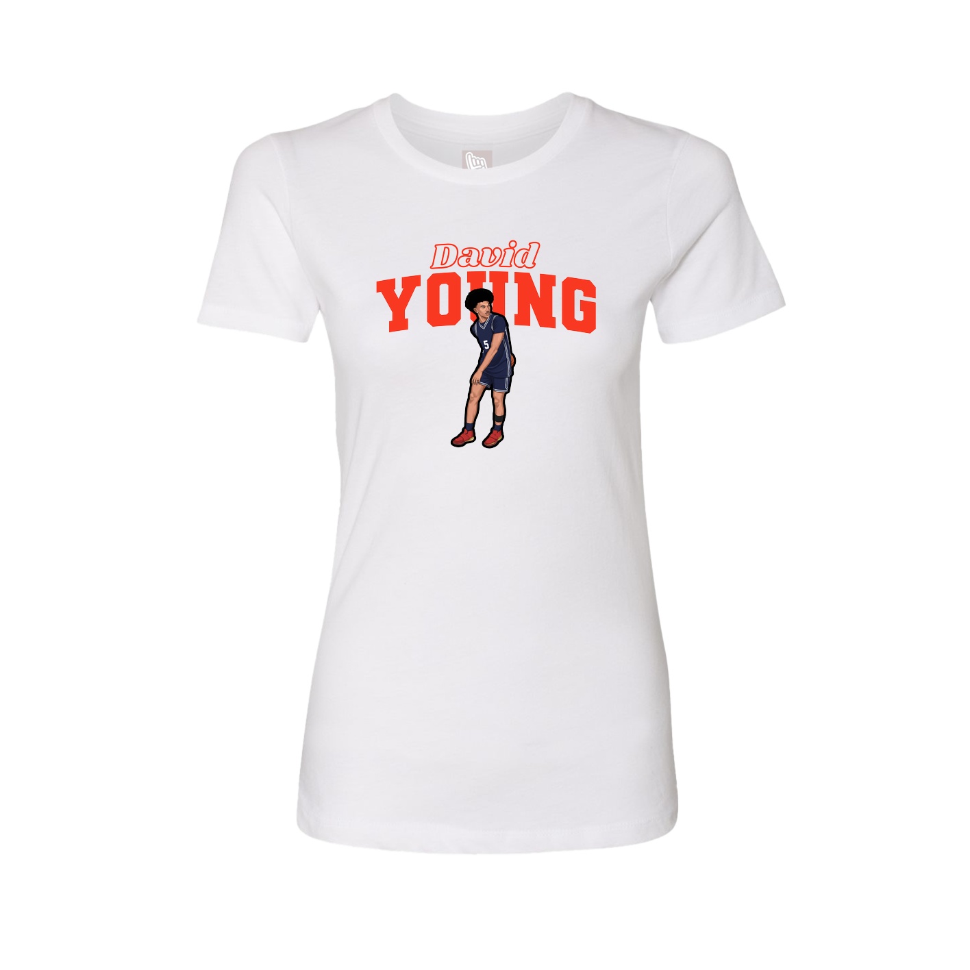 Fitted Women's Tee — Name Arch in White