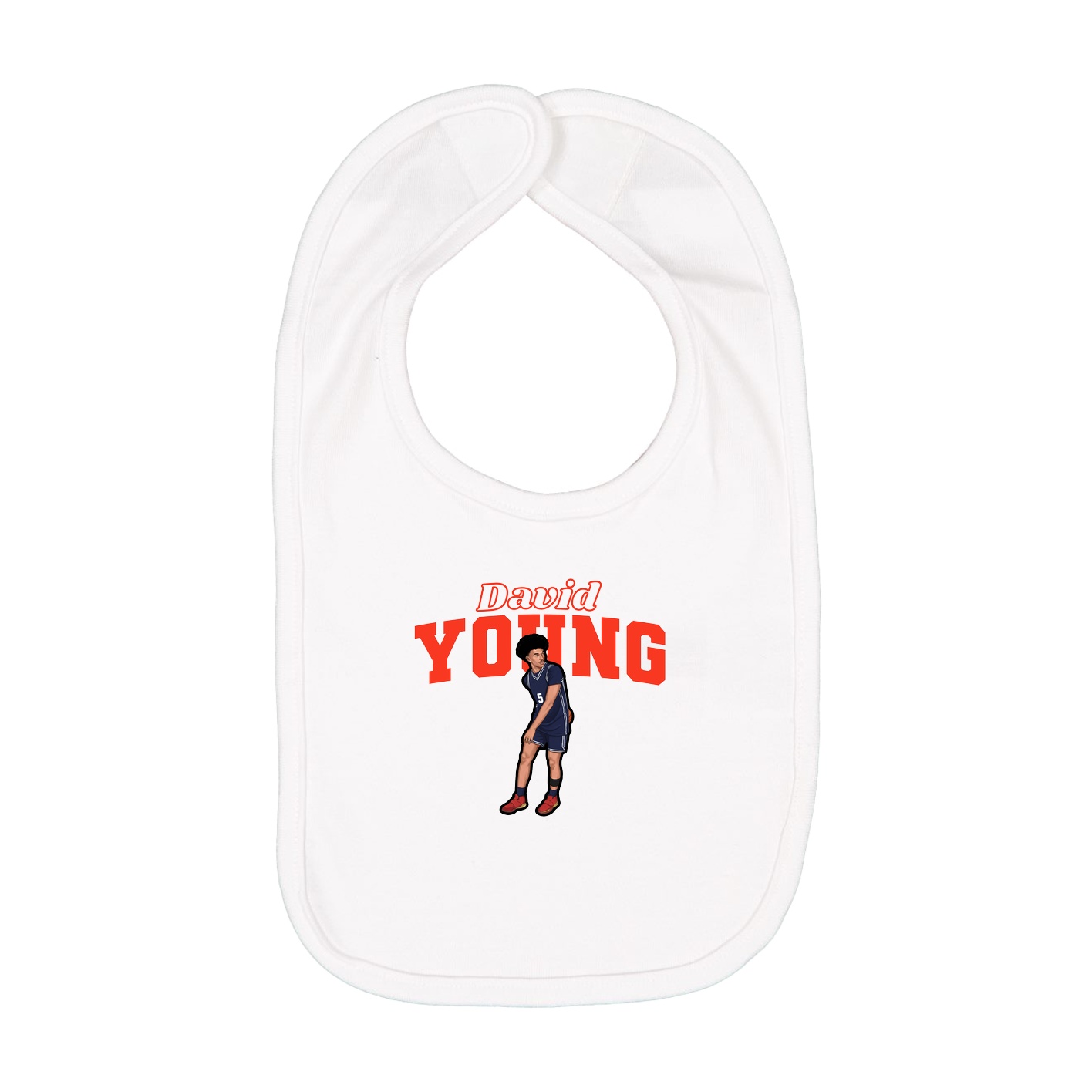 Infant Bib — Name Arch in White