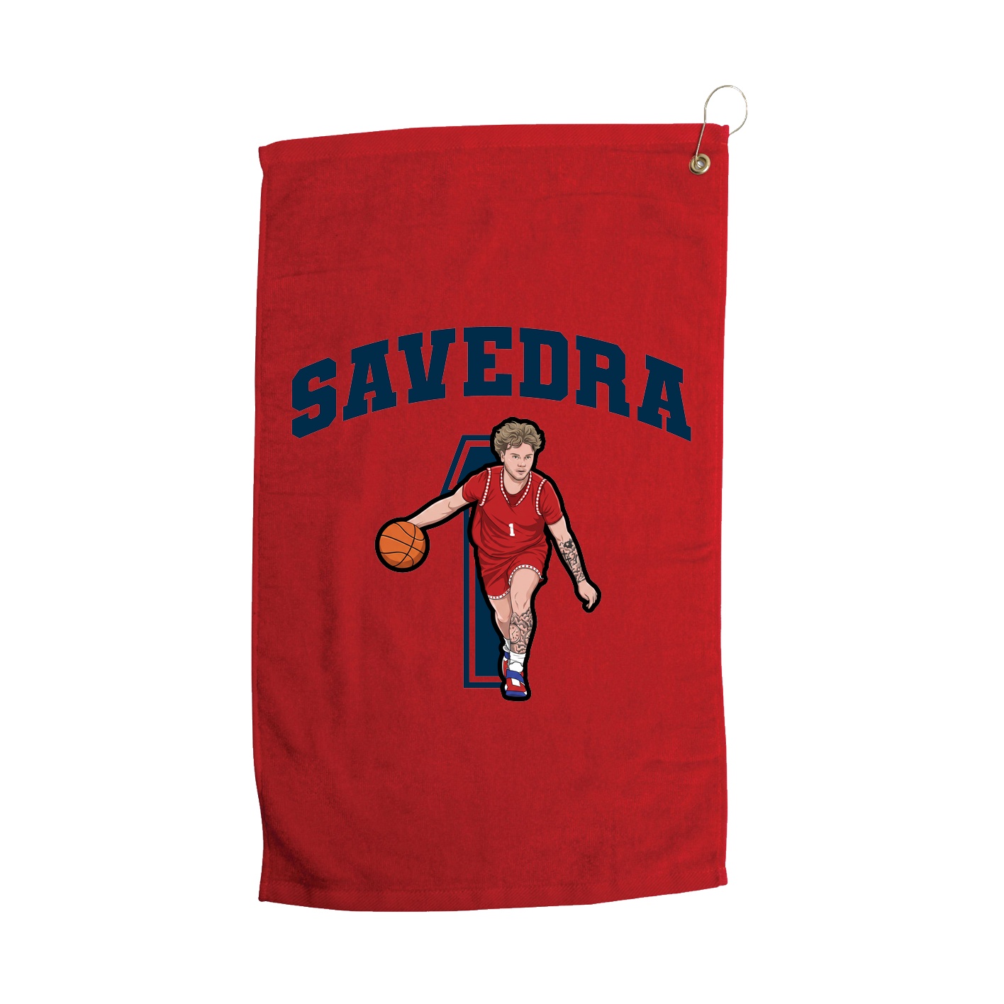Golf Towel — Number in Red
