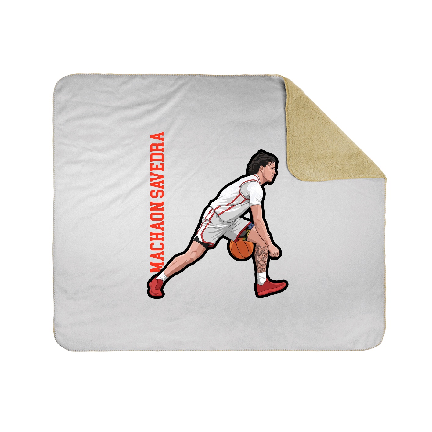 Throw Blanket — Name Vertical in White