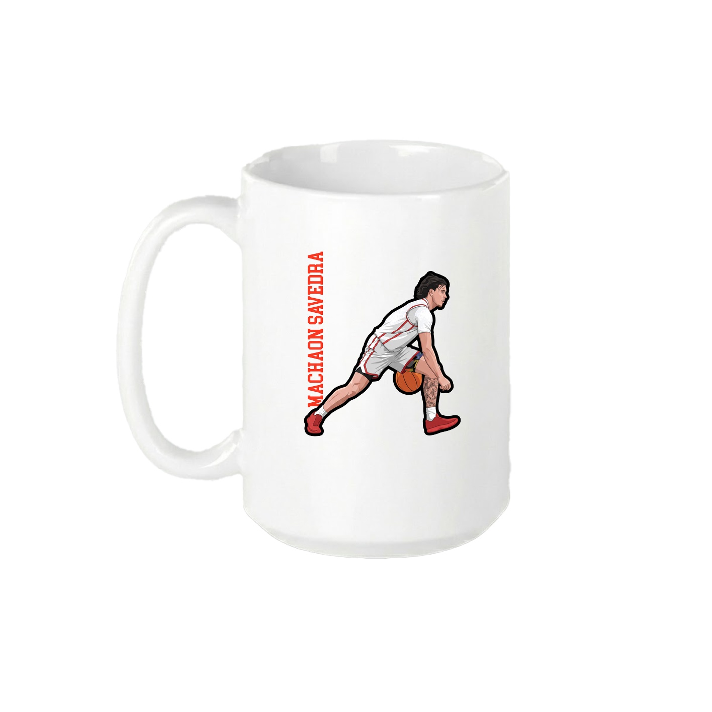 15oz Coffee Mug — Name Vertical in White