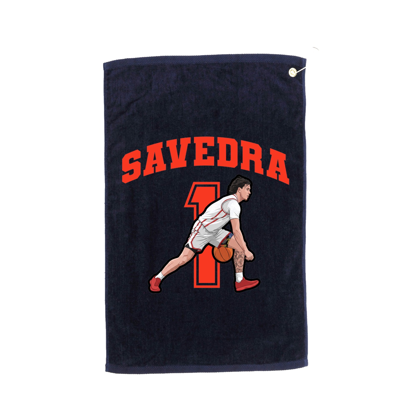 Golf Towel — Number in Navy