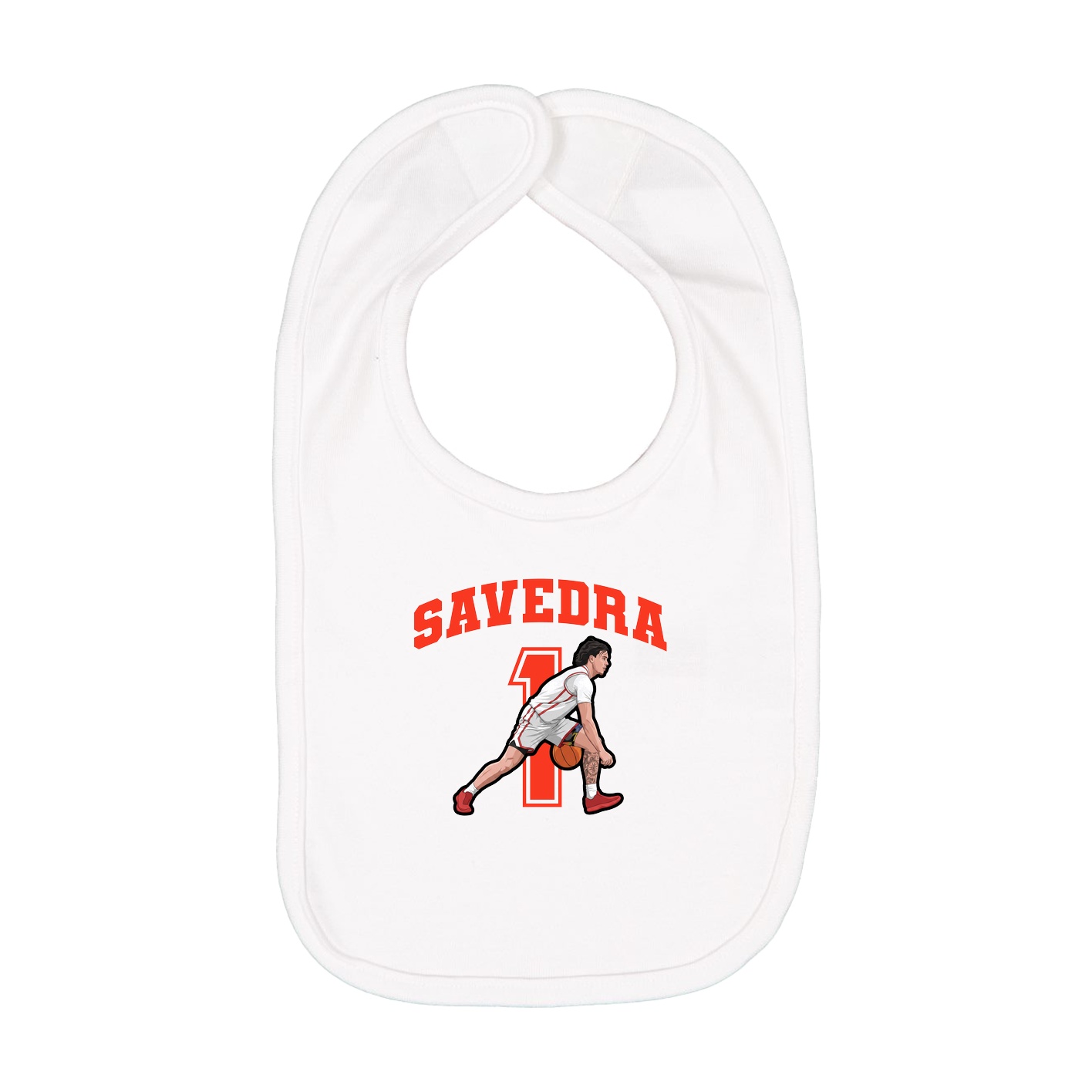 Infant Bib — Number in White