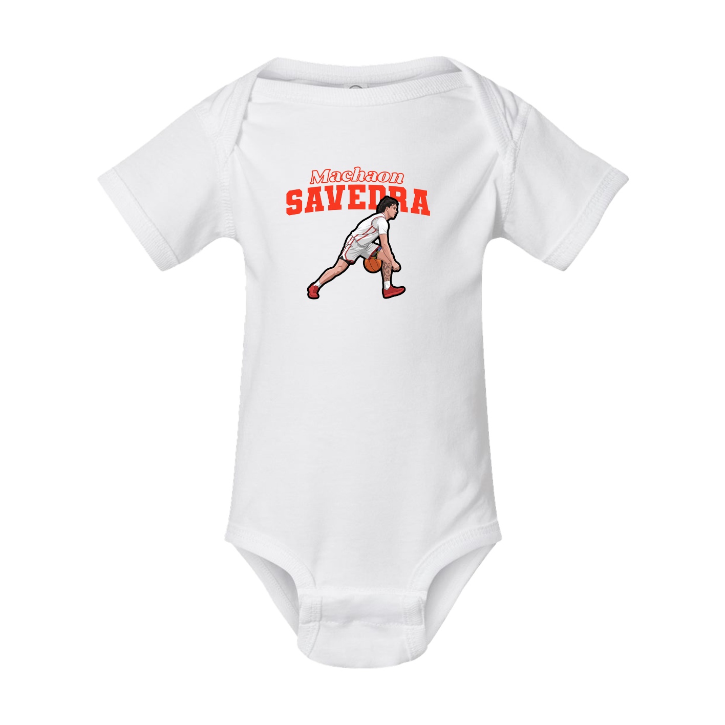 Baby Onesie — Name Arch in White