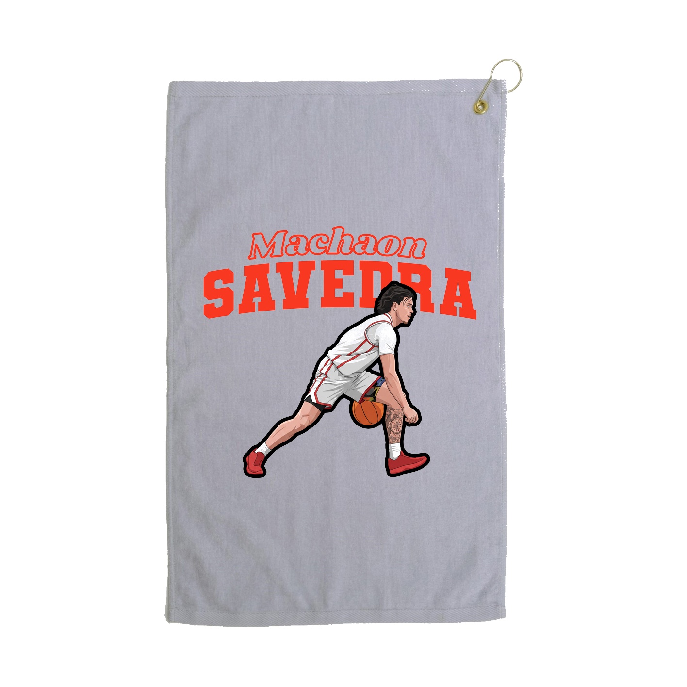 Golf Towel — Name Arch in Grey