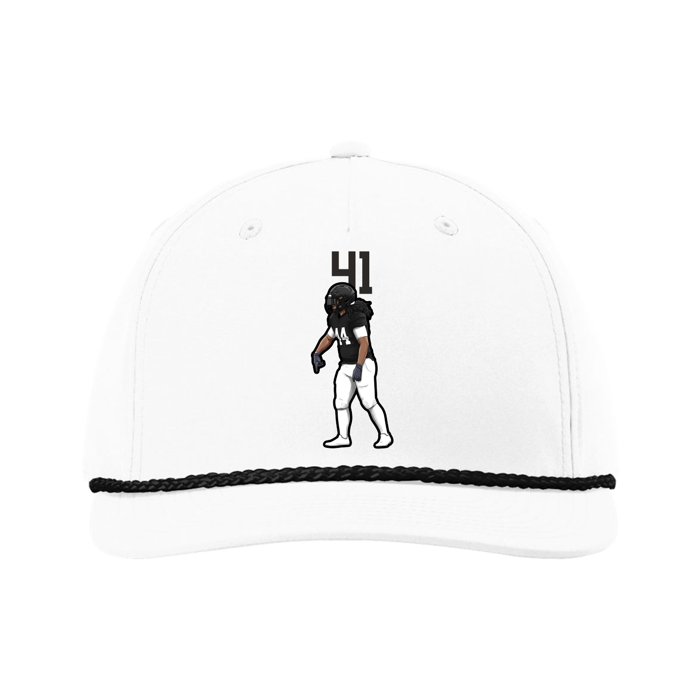 Five-Panel Classic Rope Cap — Number Top in White