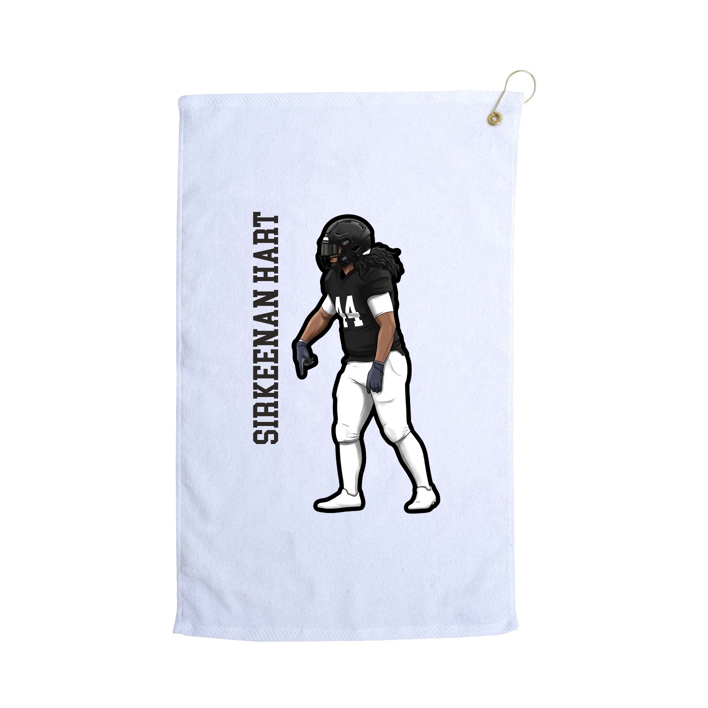 Golf Towel — Name Vertical in White